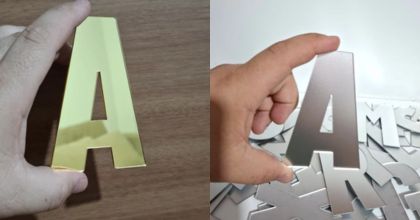 Letras em Acrílico Dourada e Prateada