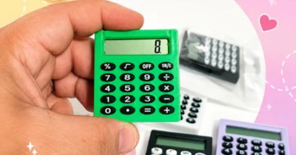 Mini calculadora de bolso, diversas cores disponíveis!
